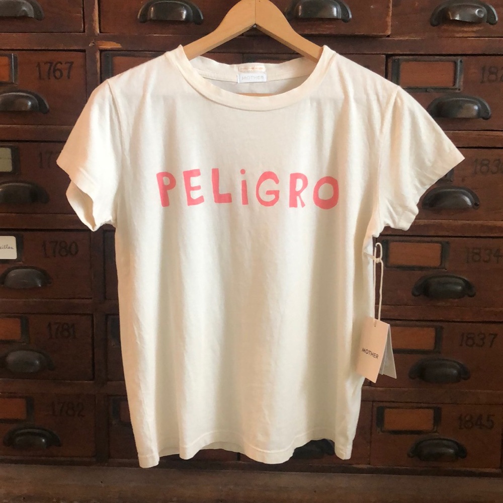 MOTHER boxy weekender graphic tshirt XS Peligro NWT